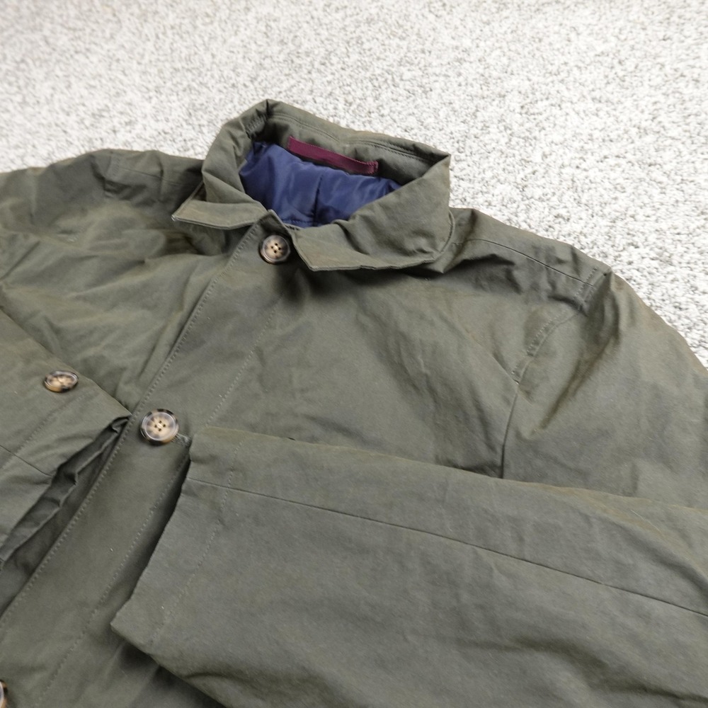 Bonobos Jacket Mens S Green Insulated Canvas Mac Long Trench Coat Parka Overcoat